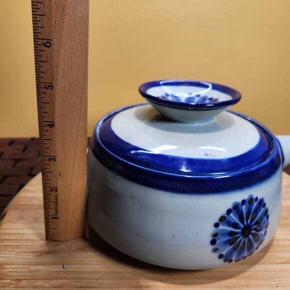 Ken Edwards El Palomar Guadalajara Blue Flower Lidded Bowl Mexican Pottery VTG - Picture 8 of 9